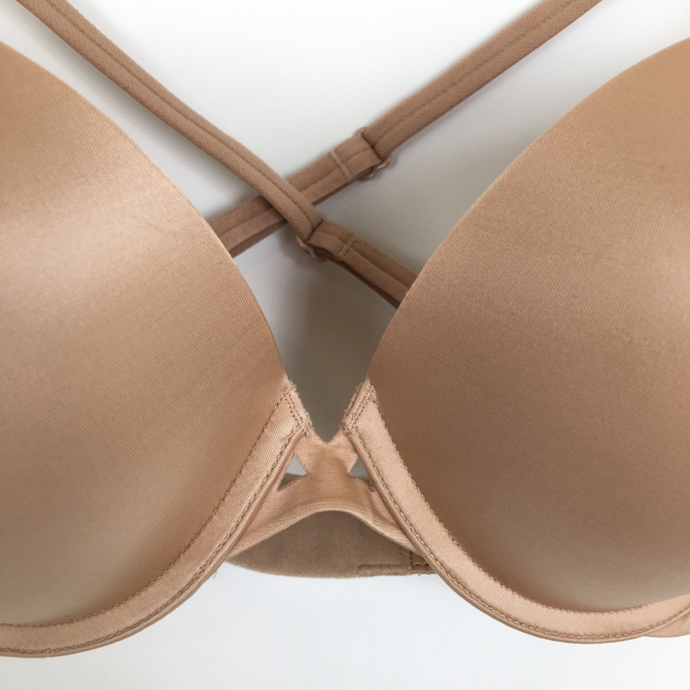 Victoria's Secret Very Sexy Push Up Pigeonnant Bra Nude Tan Underwire Size 34DD - Picture 3 of 8